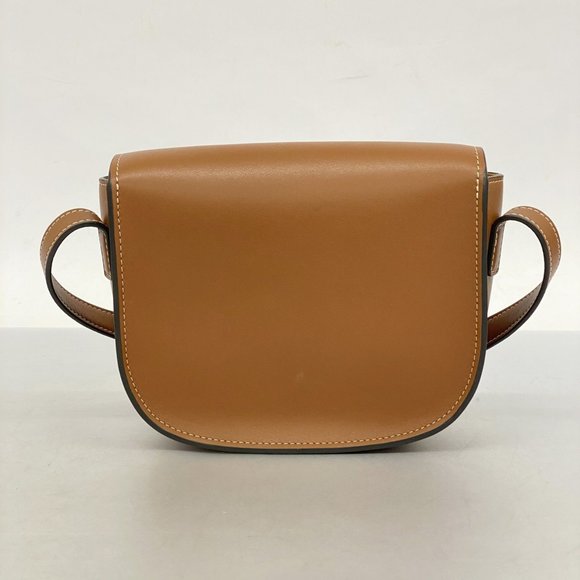 Celine Shoulder Bag Triomphe Folco Cuir Leather Brown Women's - Picture 8 of 8